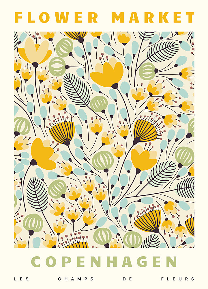 Copenhagen Flower Market art print by Maria Galybina for $57.95 CAD