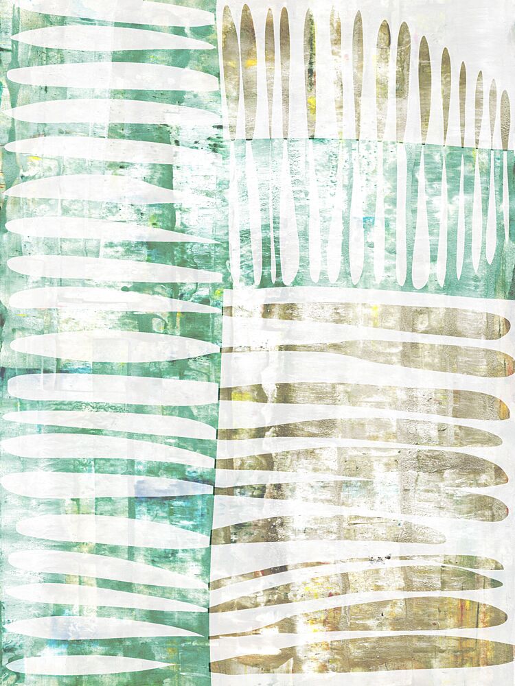 Organic Teal Geometry art print by Annick for $57.95 CAD
