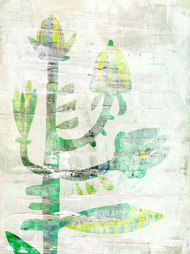 Textured Green Blooms art print by Annick for $57.95 CAD