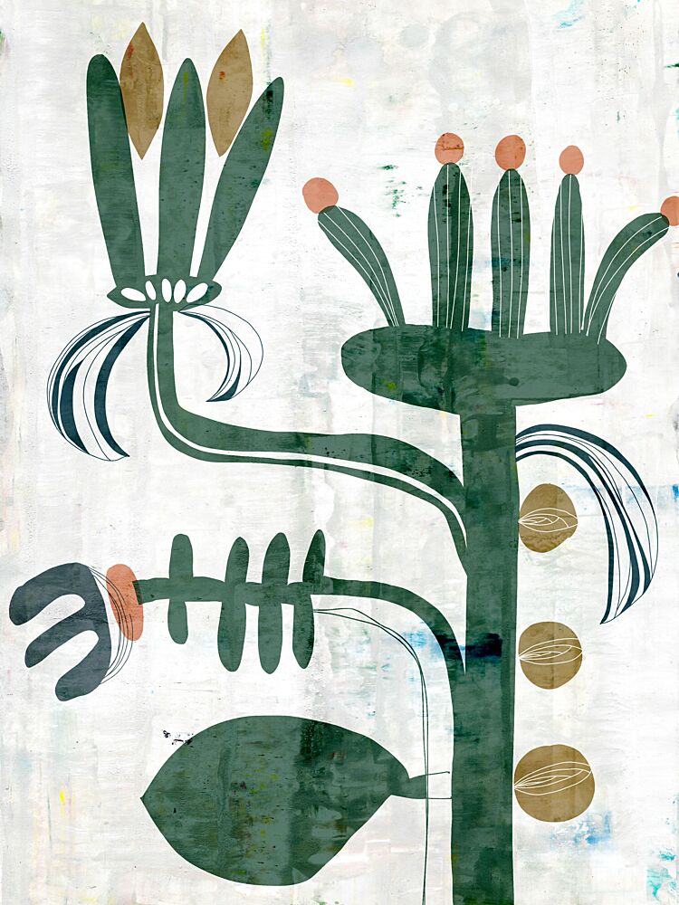 Abstract Flowers Natural Green Light Textured Background art print by Annick for $57.95 CAD