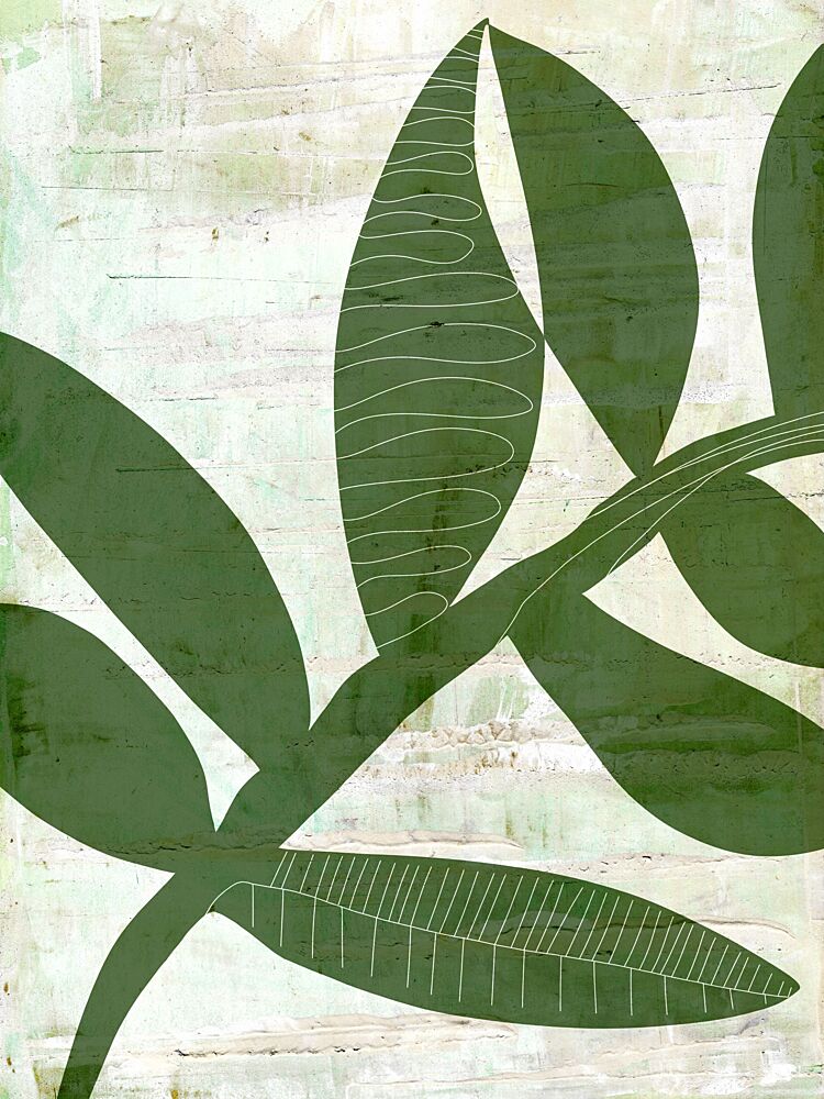 Abstract Green Leaves art print by Annick for $57.95 CAD