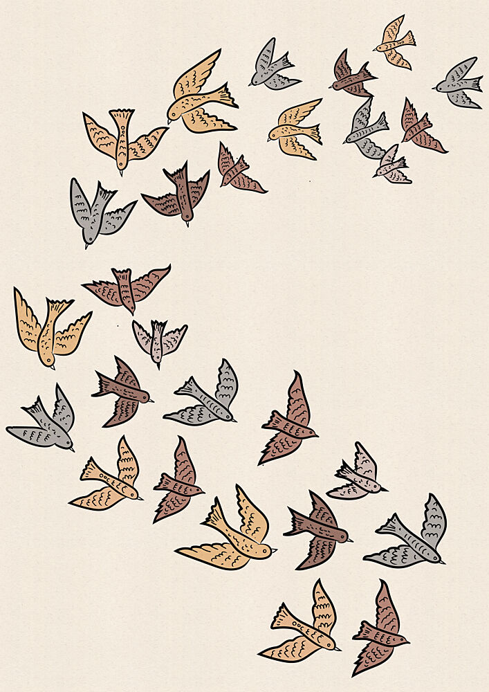 Birds in Flight Pattern art print by Nicholas for $57.95 CAD