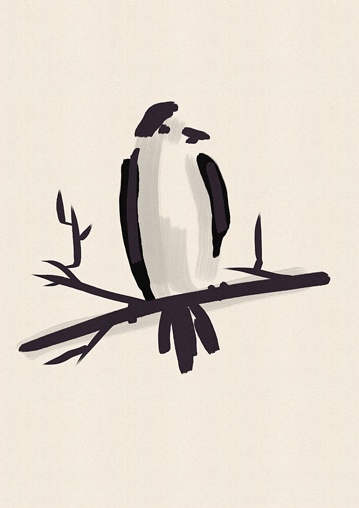 Minimalist Perched Bird art print by Nicholas for $57.95 CAD
