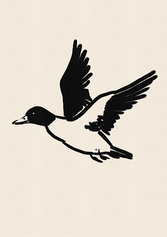Flying Duck Sketch art print by Nicholas for $57.95 CAD