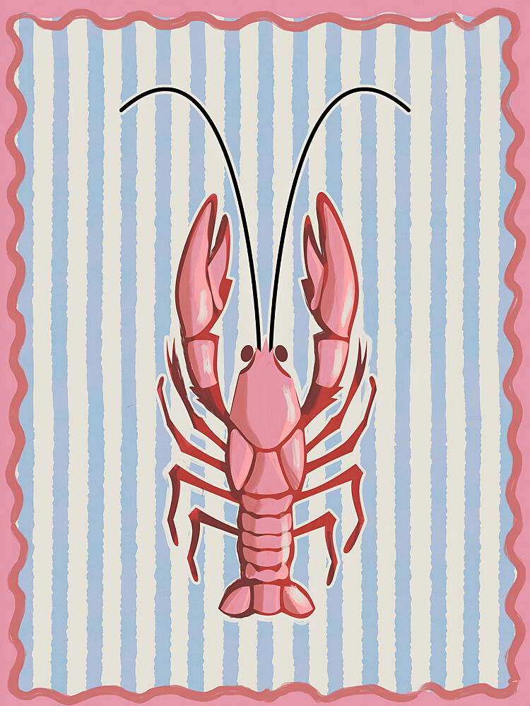 Coastal Pink Lobster art print by Emanuela Carratoni for $57.95 CAD