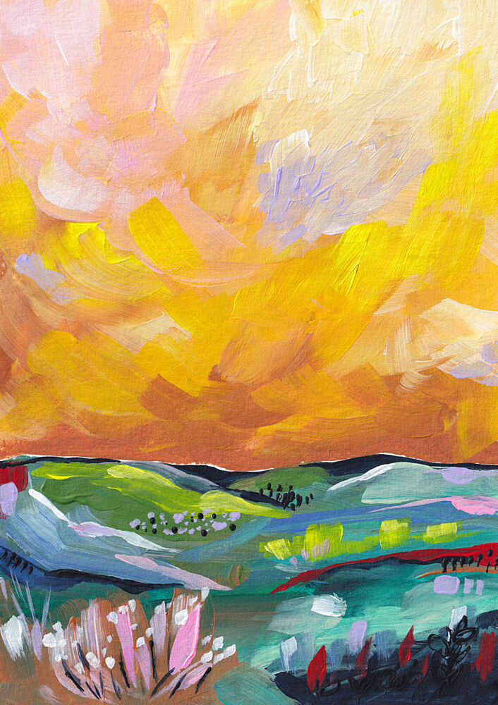 Vibrant Sunset Landscape art print by Dirkie Nell for $57.95 CAD