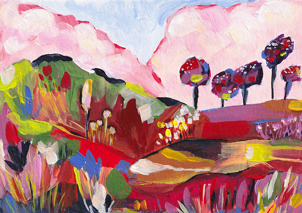 Vibrant Fantasy Landscape art print by Dirkie Nell for $57.95 CAD