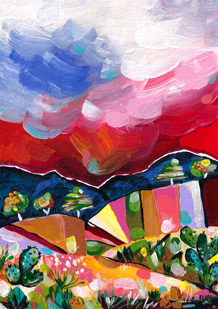 Vibrant Desert Landscape art print by Dirkie Nell for $57.95 CAD