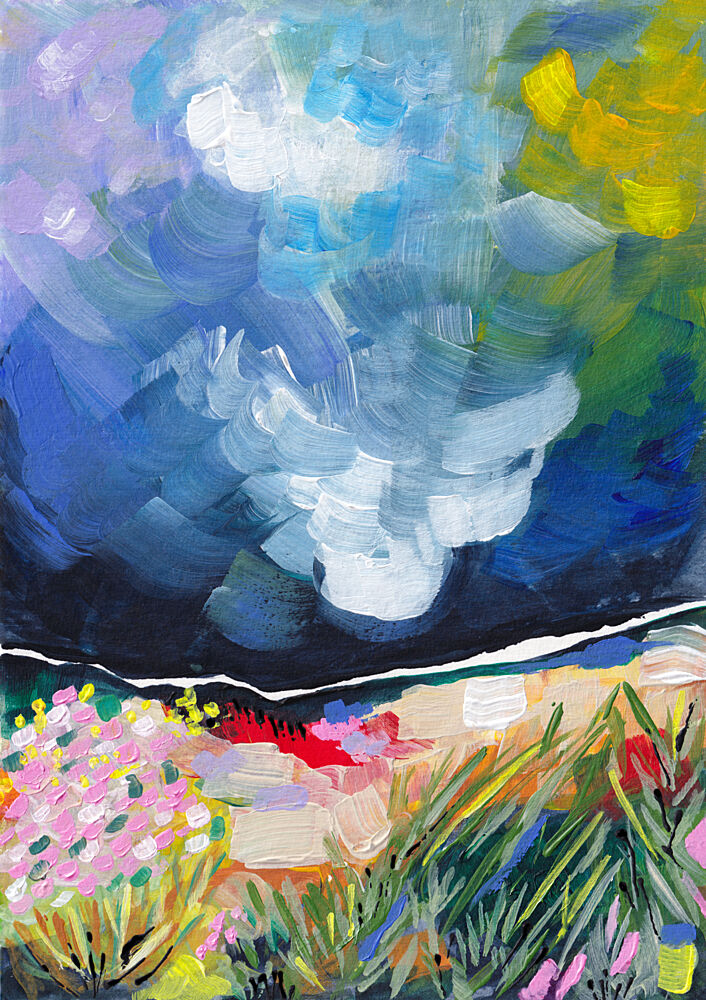 Vibrant Abstract Field Sky art print by Dirkie Nell for $57.95 CAD