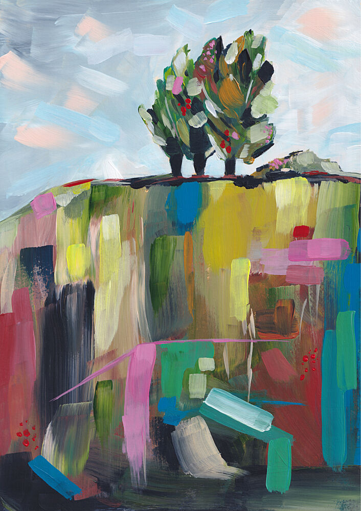 Vibrant Hillside Trees art print by Dirkie Nell for $57.95 CAD