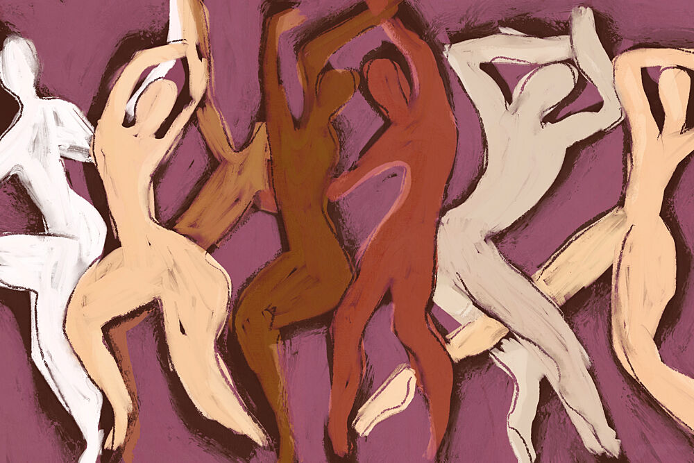 Joyful Dancing Figures art print by Treechild for $57.95 CAD