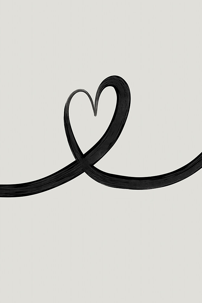 Black Heart Line art print by Treechild for $57.95 CAD