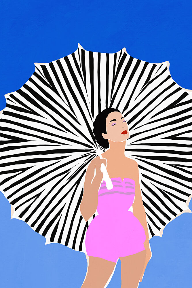 Parasol Lady art print by Treechild for $57.95 CAD