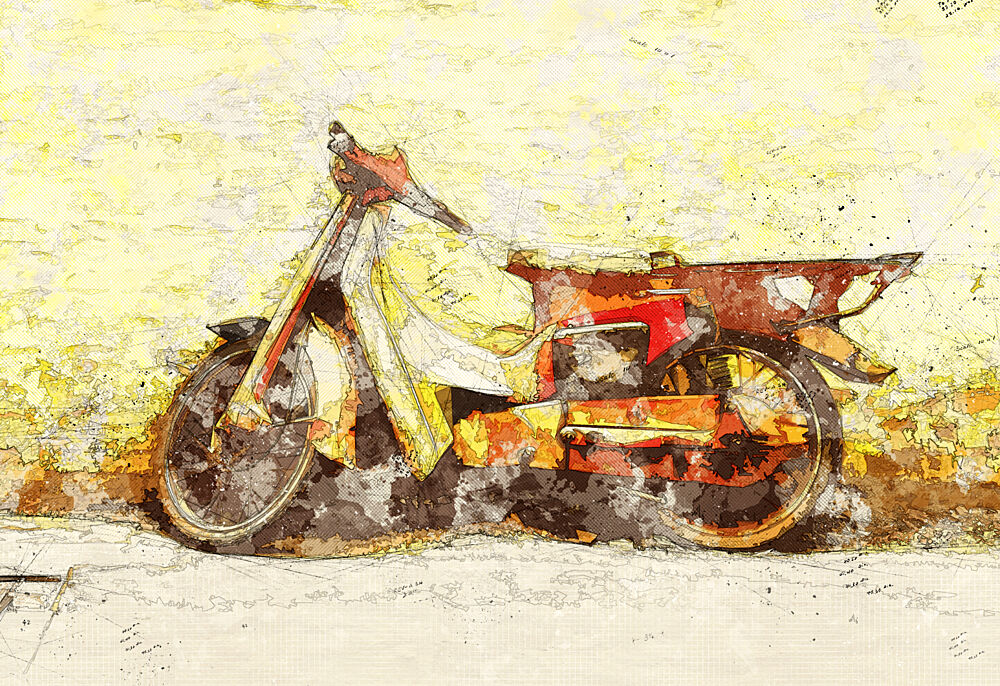Classic Motorcycle Art art print by Lembayung Senja Studio Vintage Poster for $57.95 CAD