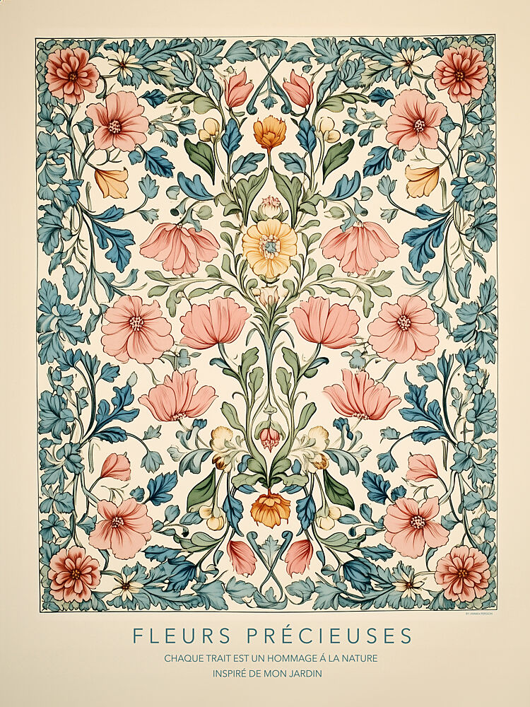 Precious Floral Pattern art print by Annika Persson for $57.95 CAD