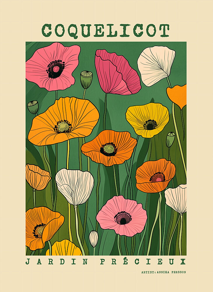 Precious Poppy Garden art print by Annika Persson for $57.95 CAD