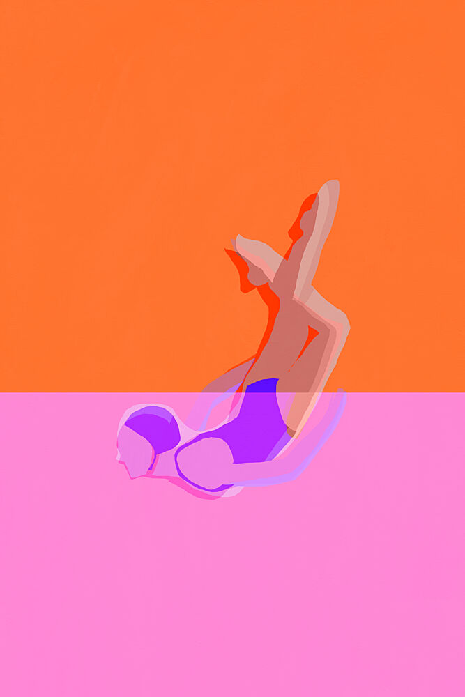 Abstract Swimmer Dive art print by Treechild for $57.95 CAD