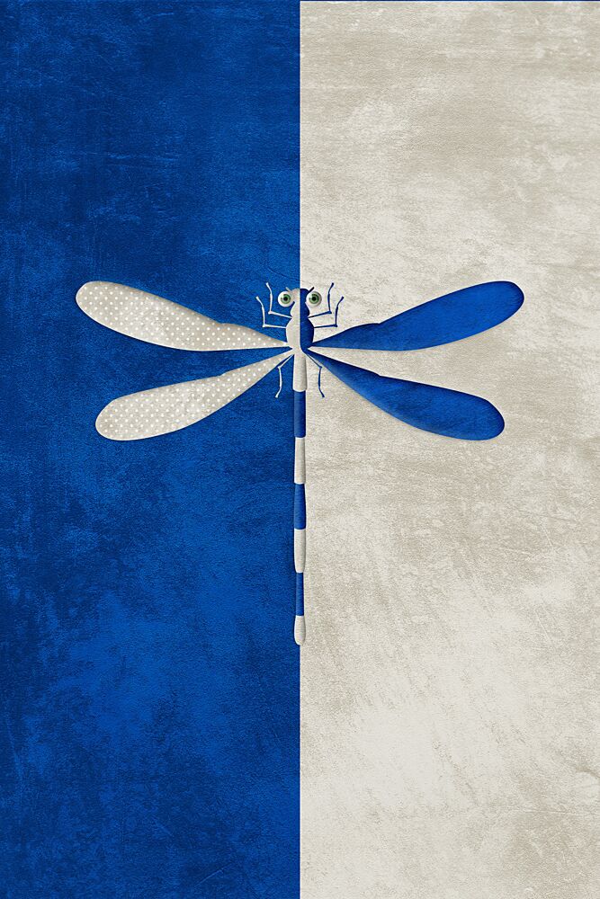 Blue White Dragonfly art print by Ema Paraschiv for $57.95 CAD