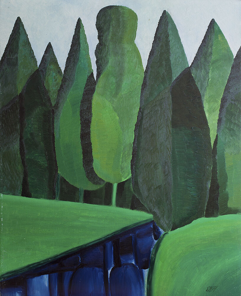 Modern Green Landscape art print by Dana Achiriloaie for $57.95 CAD