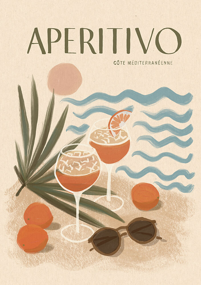 Aperitivo Beach Day art print by Katarzyna Gasiorowska for $57.95 CAD