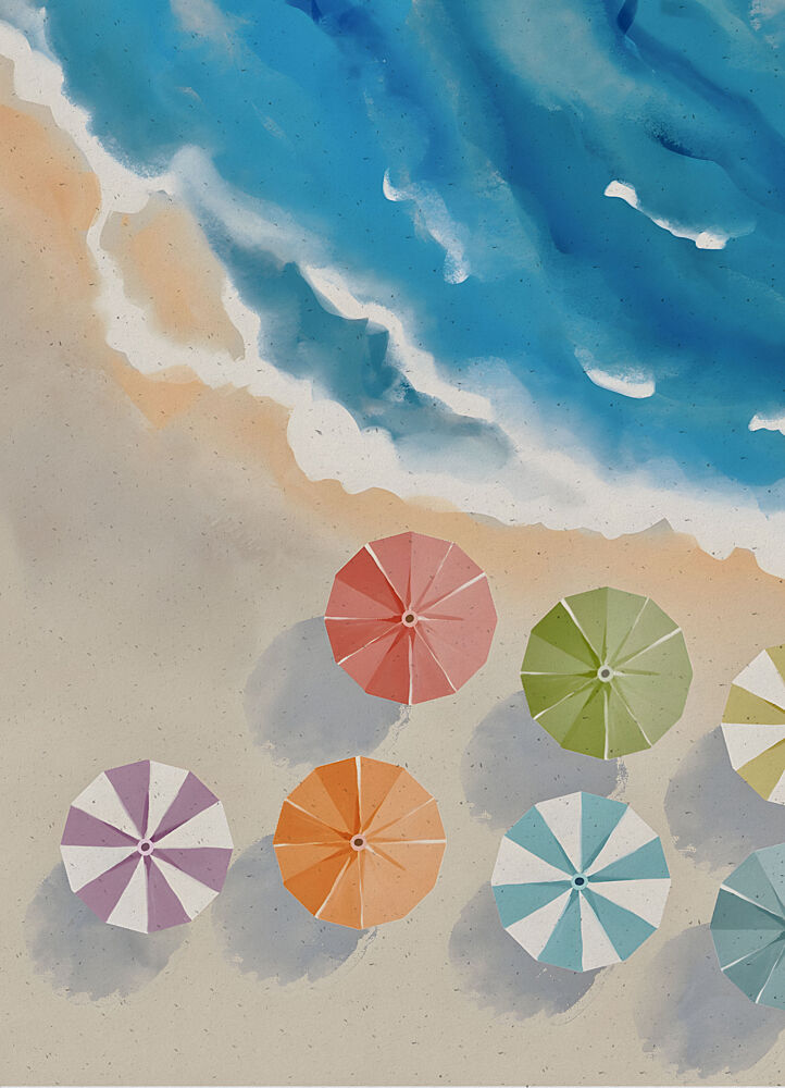Vibrant Beach Day art print by Emanuela Carratoni for $57.95 CAD