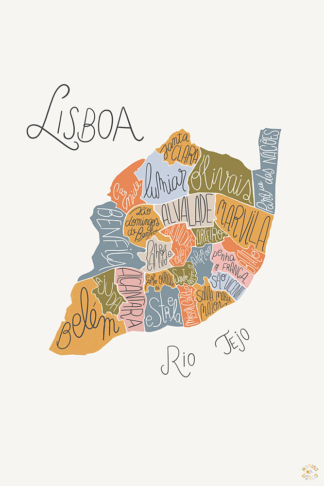 Lisbon Illustrated Map art print by Menina Lisboa for $57.95 CAD