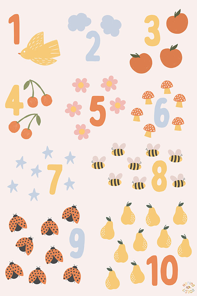 Whimsical Counting Chart art print by Menina Lisboa for $57.95 CAD