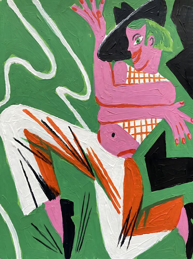 Playful Pink Figure art print by Hugo for $57.95 CAD