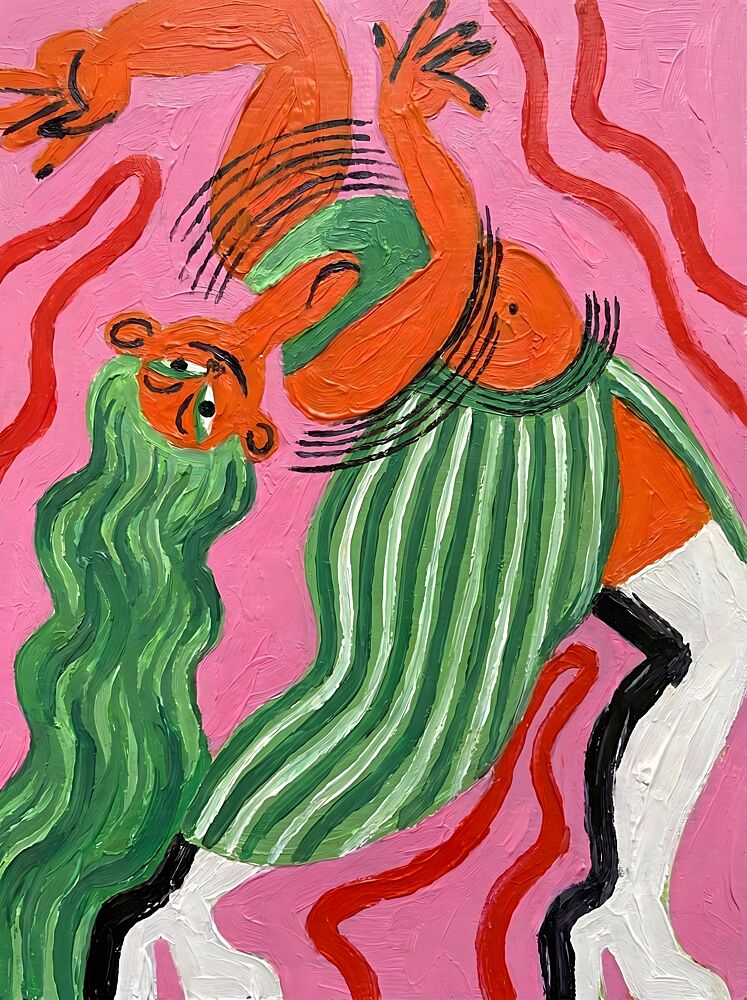 Dancing Abstract Figure art print by Hugo for $57.95 CAD