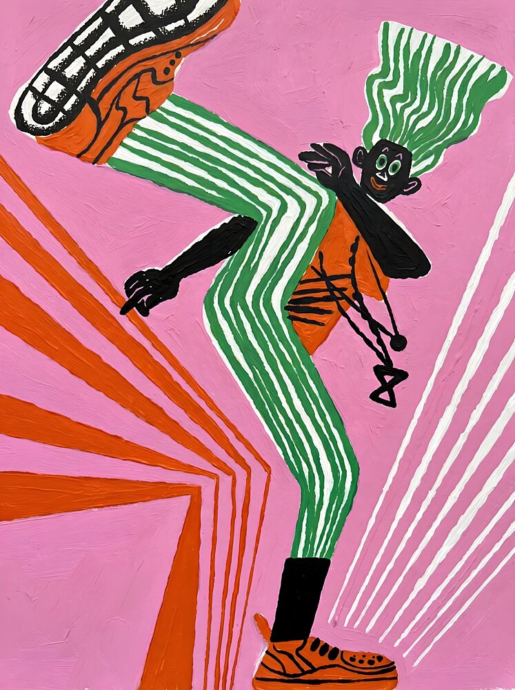 Energetic Striped Dance art print by Hugo for $57.95 CAD
