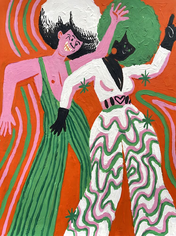 Retro Disco Dancers art print by Hugo for $57.95 CAD