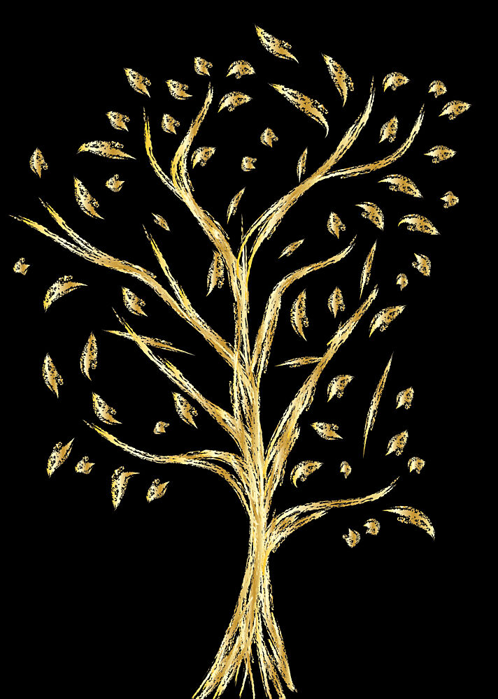Shimmering Golden Tree art print by Lembayung Senja Studio Vintage Poster for $57.95 CAD