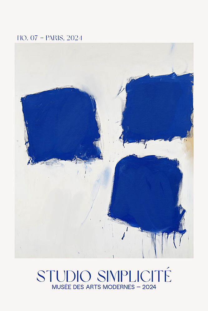 Blue Abstract Shapes art print by Treechild for $57.95 CAD