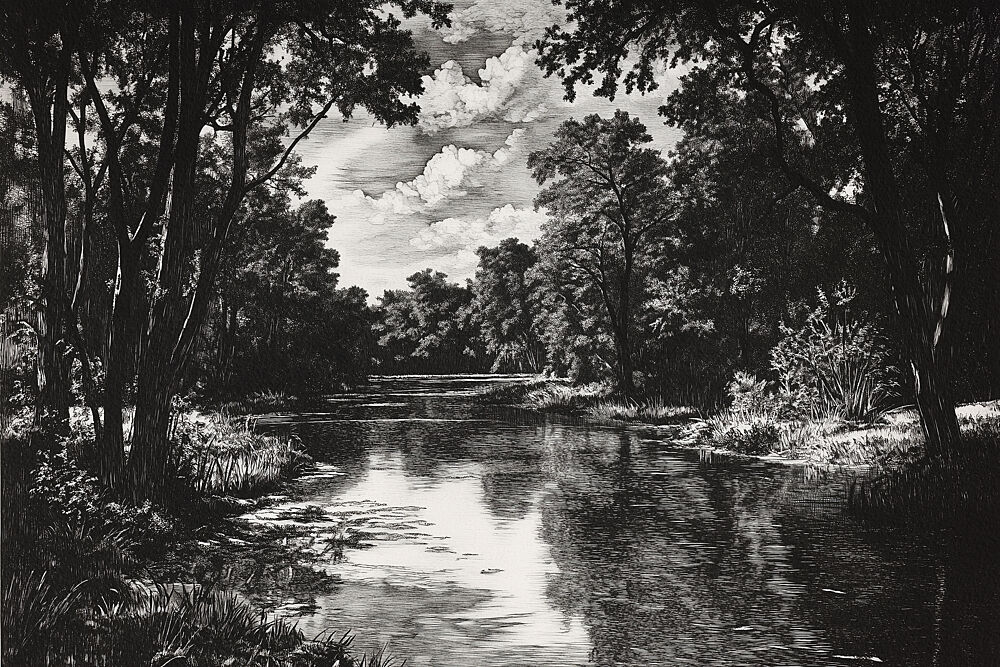Deep Woods River art print by Pictufy Studio Iv for $57.95 CAD