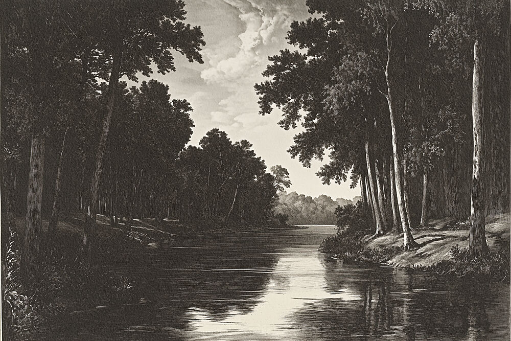 Serene Forest River art print by Pictufy Studio Iv for $57.95 CAD