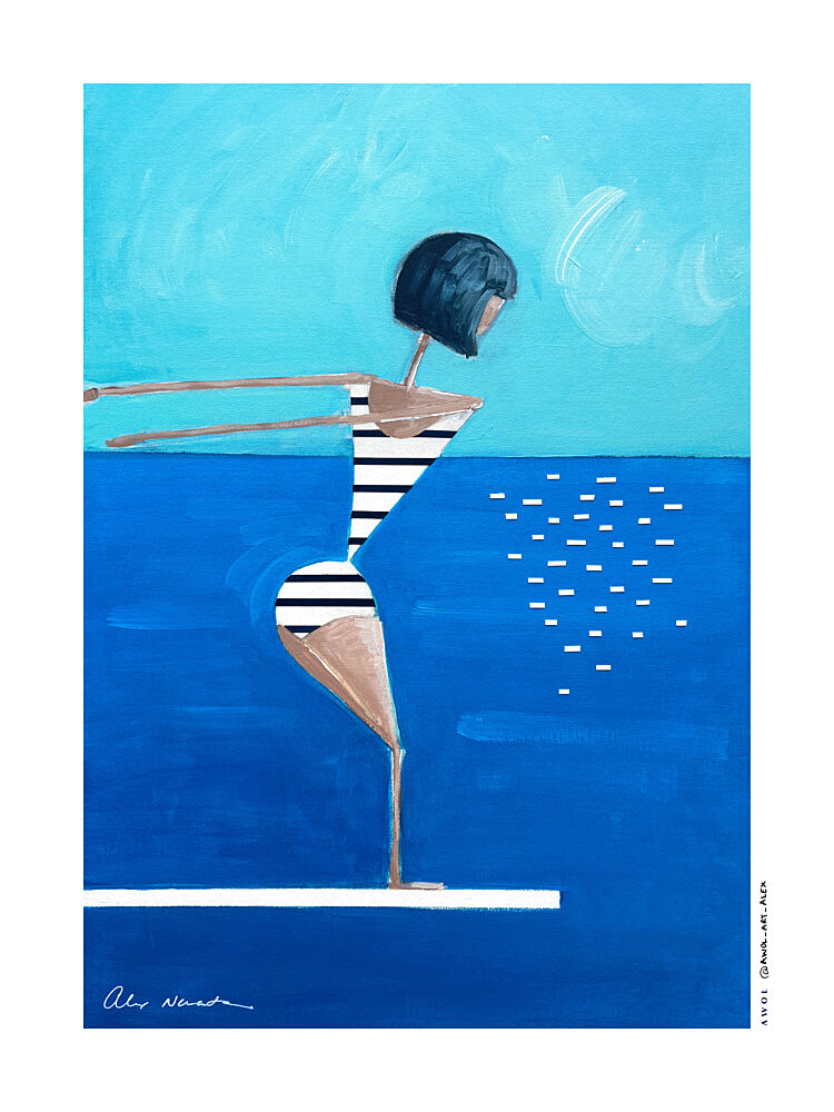 Summer Pool Diver art print by Alex Nereuta for $57.95 CAD