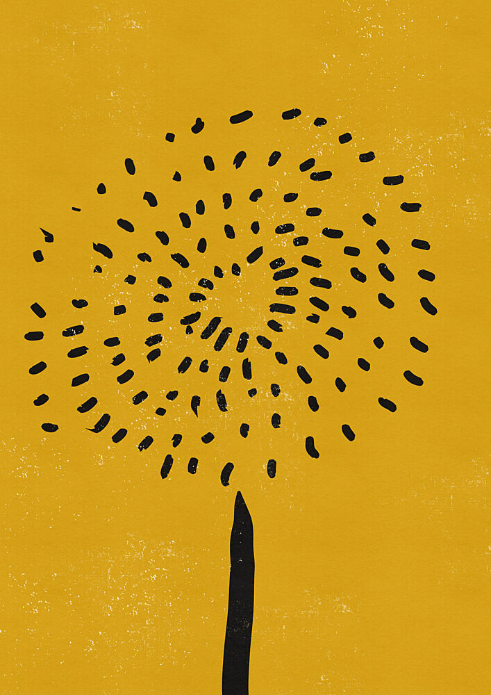 Yellow Dandelion Puff art print by Nicholas for $57.95 CAD