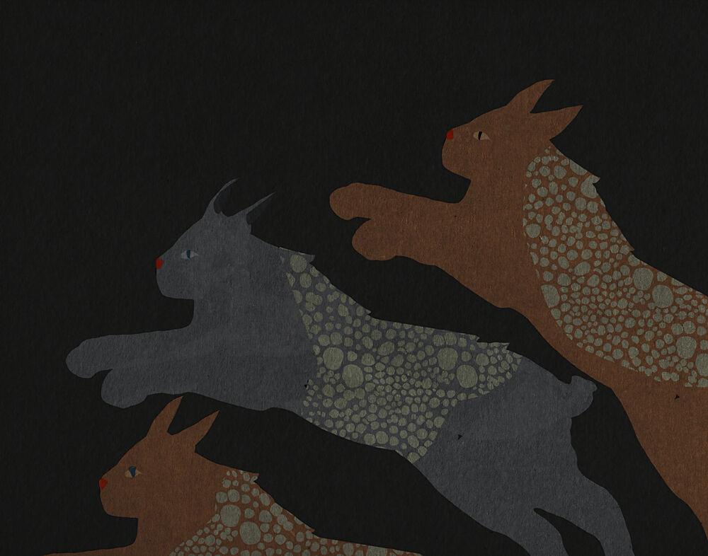 Three Leaping Lynx art print by Josie George for $57.95 CAD