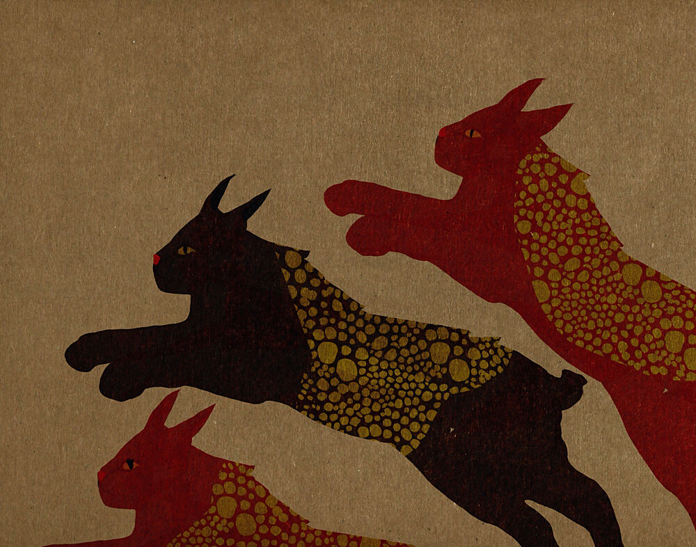 Leaping Patterned Rabbits art print by Josie George for $57.95 CAD