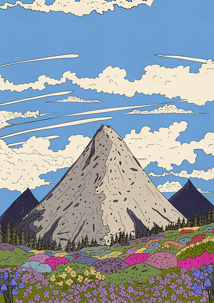 Vibrant Mountain Flower Fields art print by Nicholas for $57.95 CAD