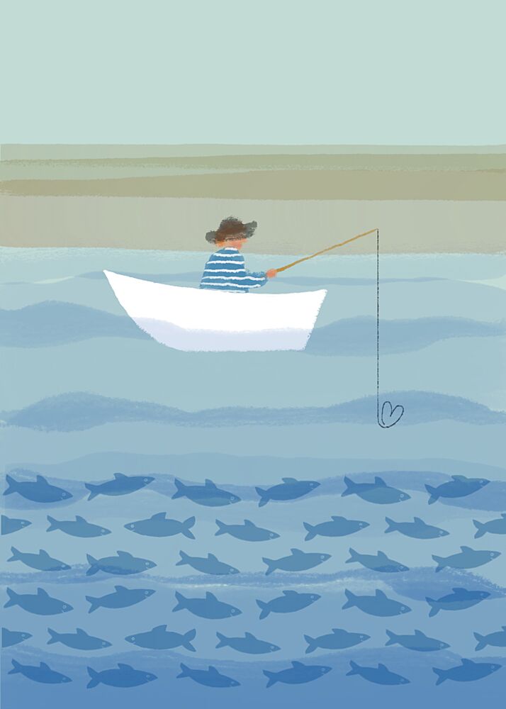 Fishing for Love art print by Caroline Roberts for $57.95 CAD