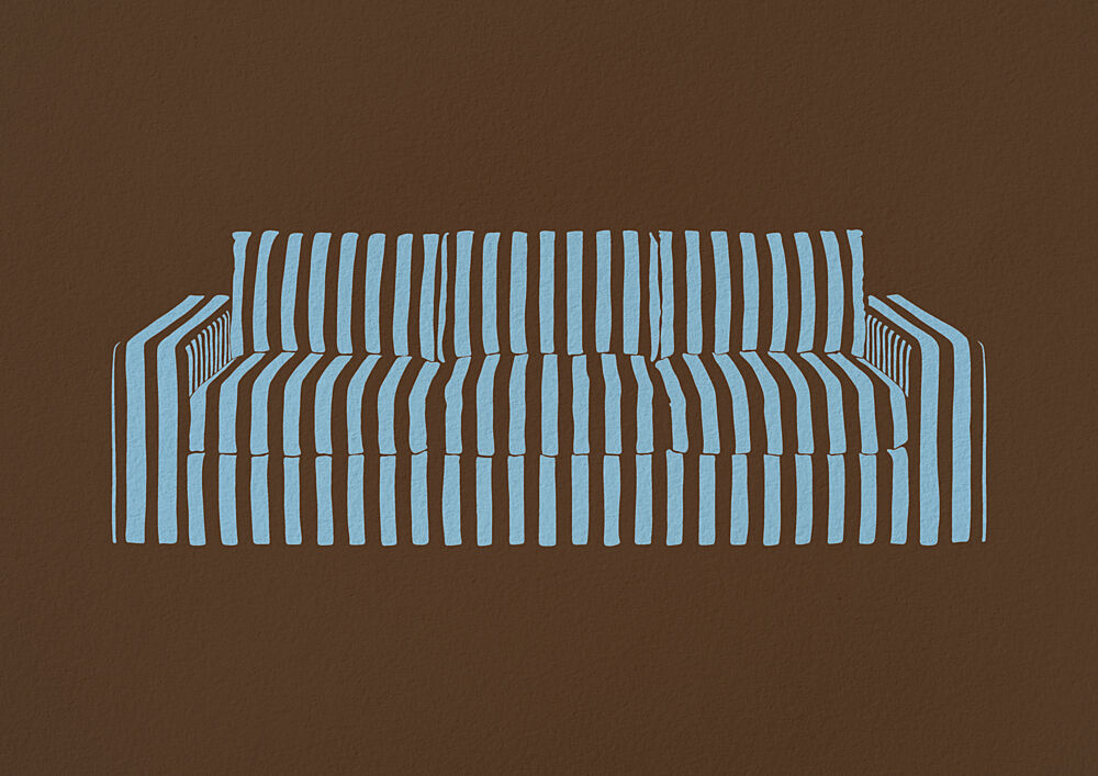 Modern Striped Sofa art print by Lisa Solomoniuk for $57.95 CAD