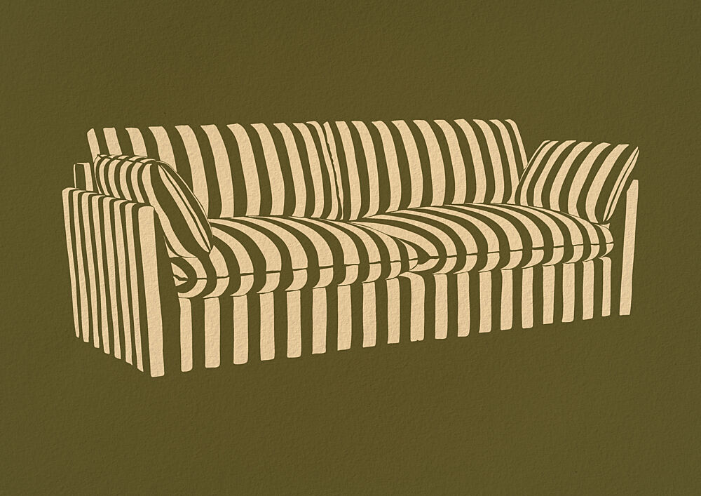 Striped Sofa Classic art print by Lisa Solomoniuk for $57.95 CAD