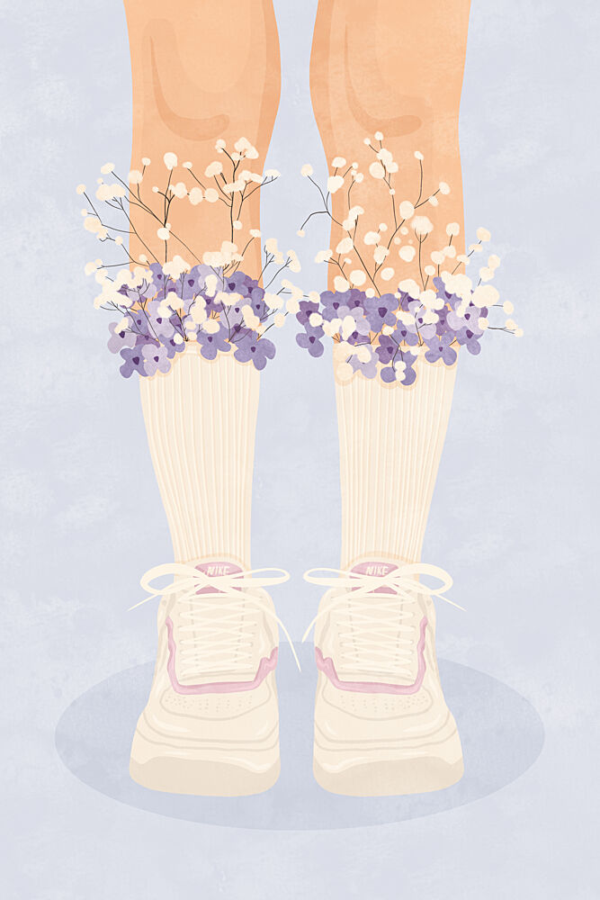 Floral Socks and Sneakers art print by Lisa Solomoniuk for $57.95 CAD