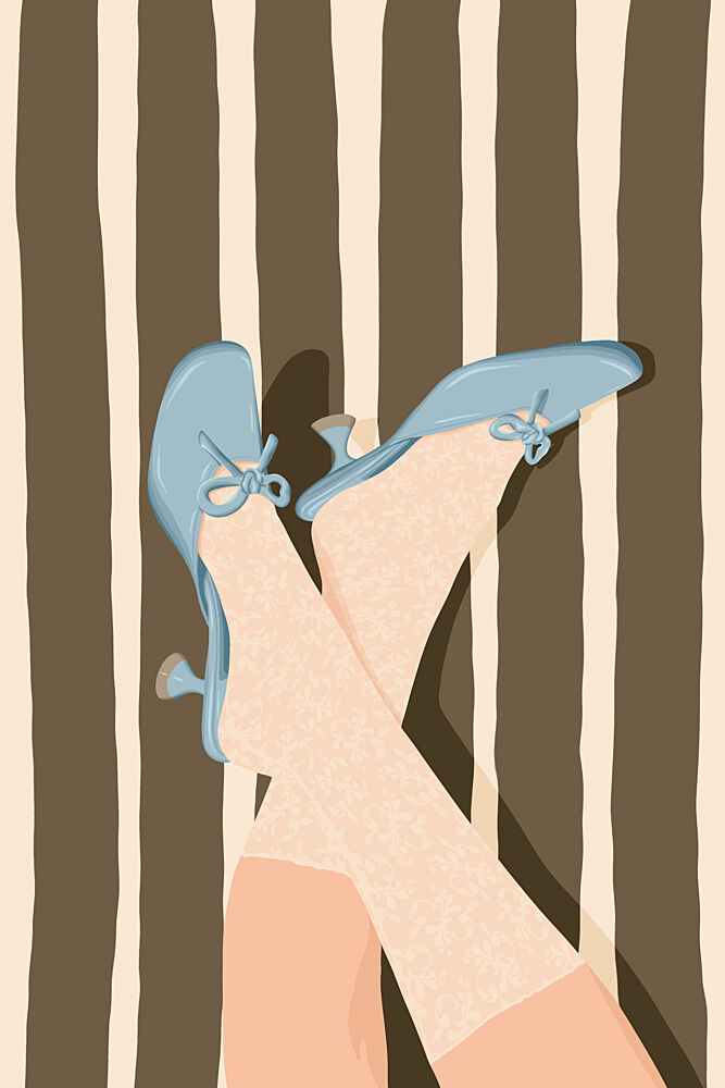 Whimsical Blue Heels art print by Lisa Solomoniuk for $57.95 CAD