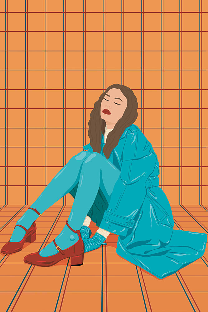 Stylish Woman in Teal art print by Lisa Solomoniuk for $57.95 CAD