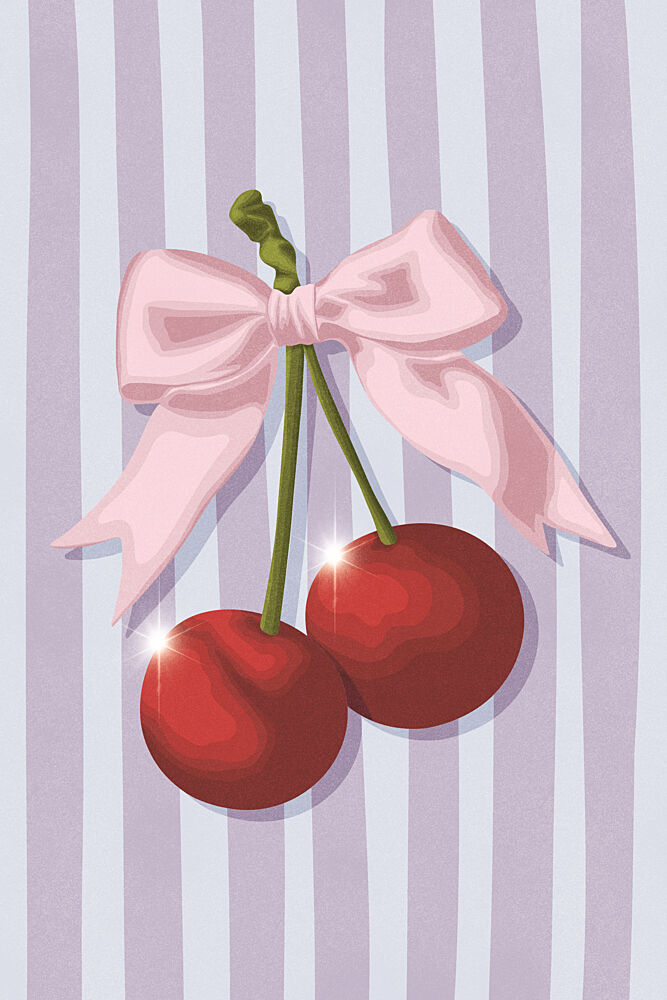 Sweet Pink Bow Cherries art print by Lisa Solomoniuk for $57.95 CAD