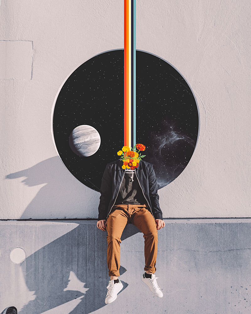 Floral Head Cosmic Dream art print by FnDigitalart for $57.95 CAD