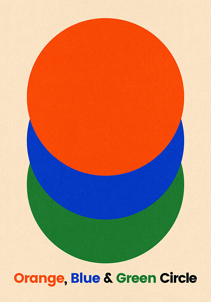 Orange Blue Green Circles art print by Rosi Feist for $57.95 CAD