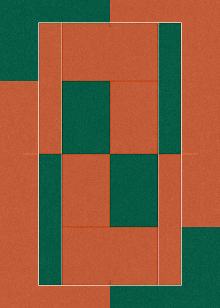 Geometric Tennis Court art print by Rosi Feist for $57.95 CAD